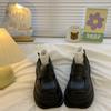 White retro loafers British style versatile height increase muffin thick sole with skirt small leather shoes one pedal