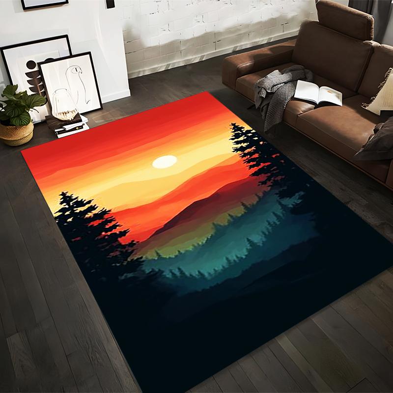 

Colorful Sunset Forest Landscape Printed Area Rug for Living Room Decor Suitable for use as an anti-slip for living room bedroom sofas 40x60cm( 15x23in )