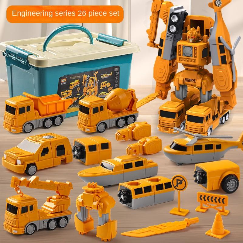 Magnetic Deformation Engineering Car, Children'S Diy Toy Car, Building Block Assembly, Magnetic Attraction Puzzle Robot