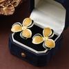 Hot Sale Korean Design Black Oil Dripping Flower Earrings