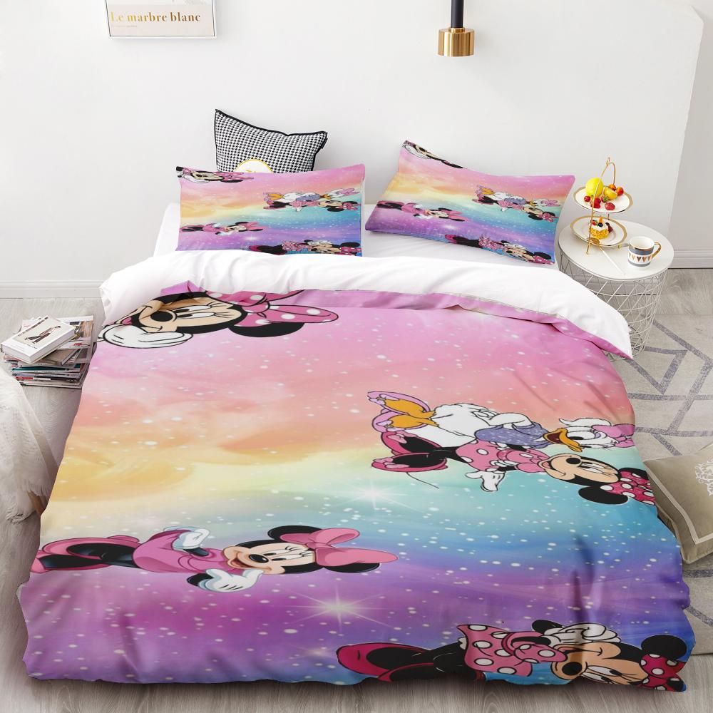 Mickey Minnie Mouse Cartoon Duvet Cover Soft Breathable Bedding Custom Made Home Baby Bedroom Comforter Warm Gifts Queen/King