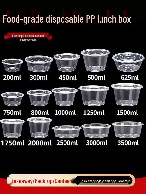 

Large Round Sugarcane Pulp Disposable Food Container with Lid