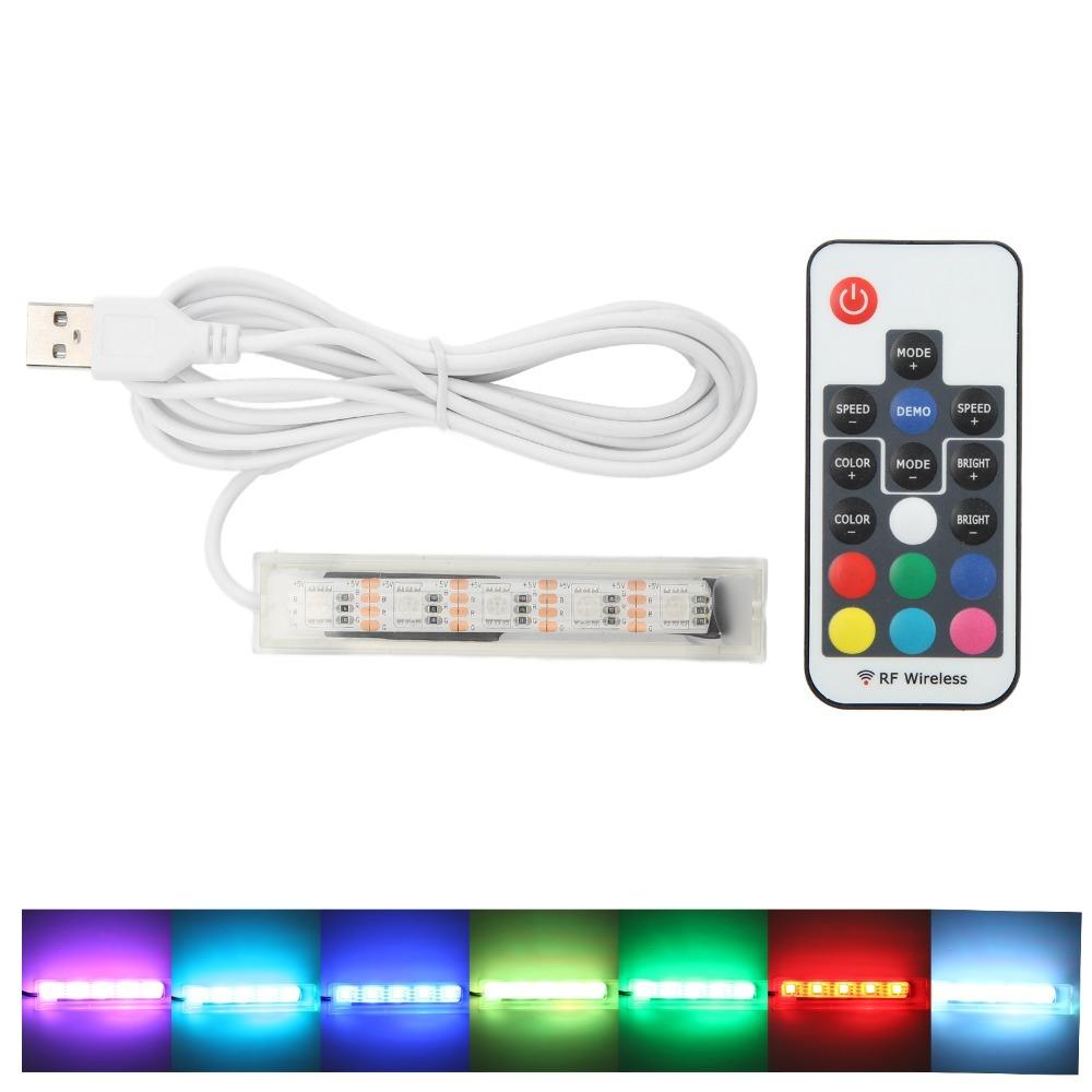 USB Powered Micro Aquarium Light Colorful LED Small Size Fish Tank LED Lamp Remote Control Aquarium Lamp Fish Tank Landscape