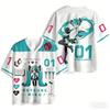 2026 Summer Hot Sale Fashion New Animation Hatsune Miku T-shirt 3D Print Fitness Hip Hop Street Round Neck T-shirt Large
