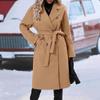 Women's Double-Breasted Wool Trench Coat with Dragon & Phoenix Design