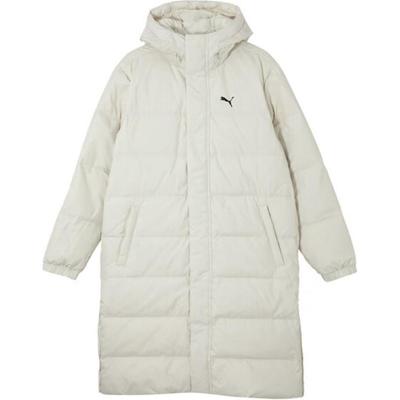 Puma Uzun Kuş Tüyü Mont Rahat Kapüşonlu Uzun Kollu Kuş Tüyü Kaban Unisex Ceket Kar Beyazı 687428-80
