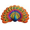 3D Peacock Pattern Plush Rug Non-Slip Backing Easy to Clean Various