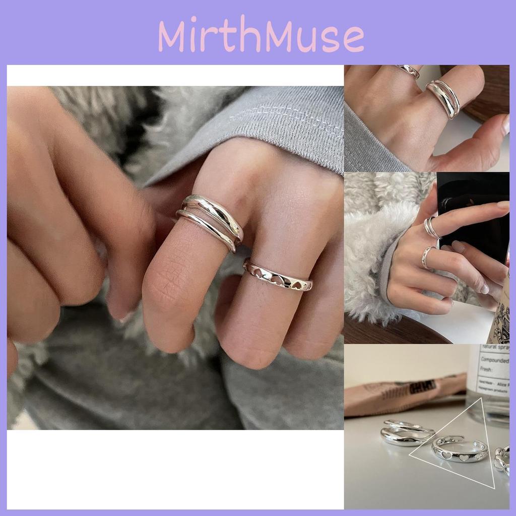 Stylish Korean Inspired Heart Shaped Double Layer Ring For Women With Adjustable Size