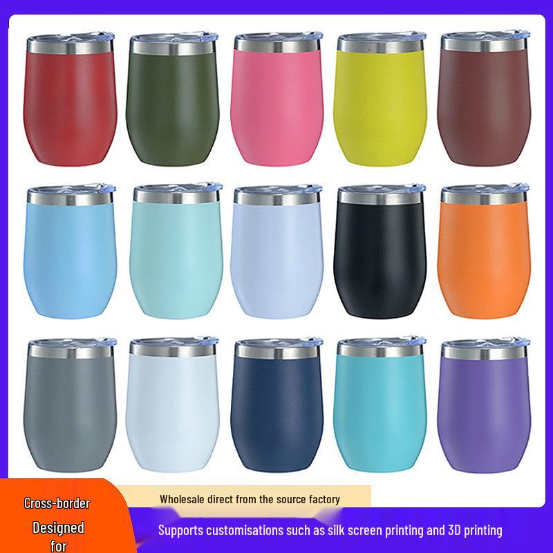 12oz Isolierter Eierschalenbecher | doppelwandiger Edelstahl Rotwein-Tumbler