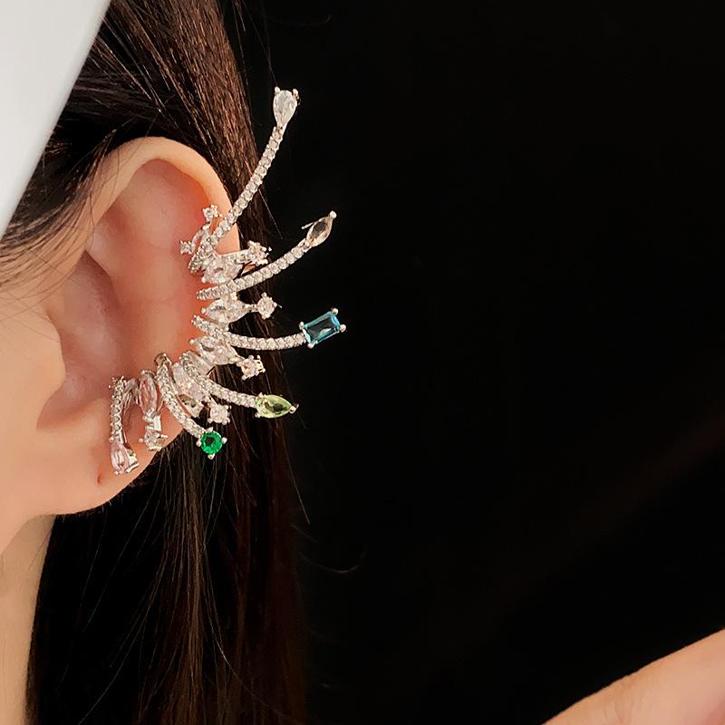 

Цветные нерегулярные серьги с крыльями и каплями, персонализированные модные серьги-клипсы Left ear