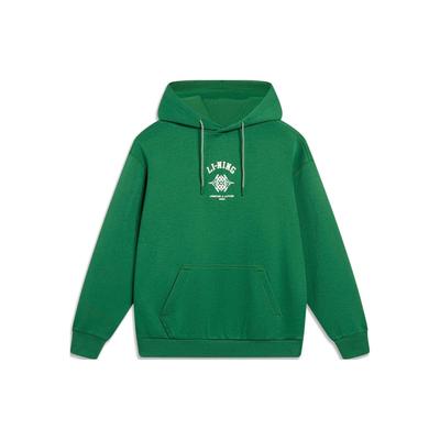 Li Ning Sports Lifestyle Series Letter Hooded Pullover Sweatshirt Men Sweatshirt Cool-Green AWDT377-4