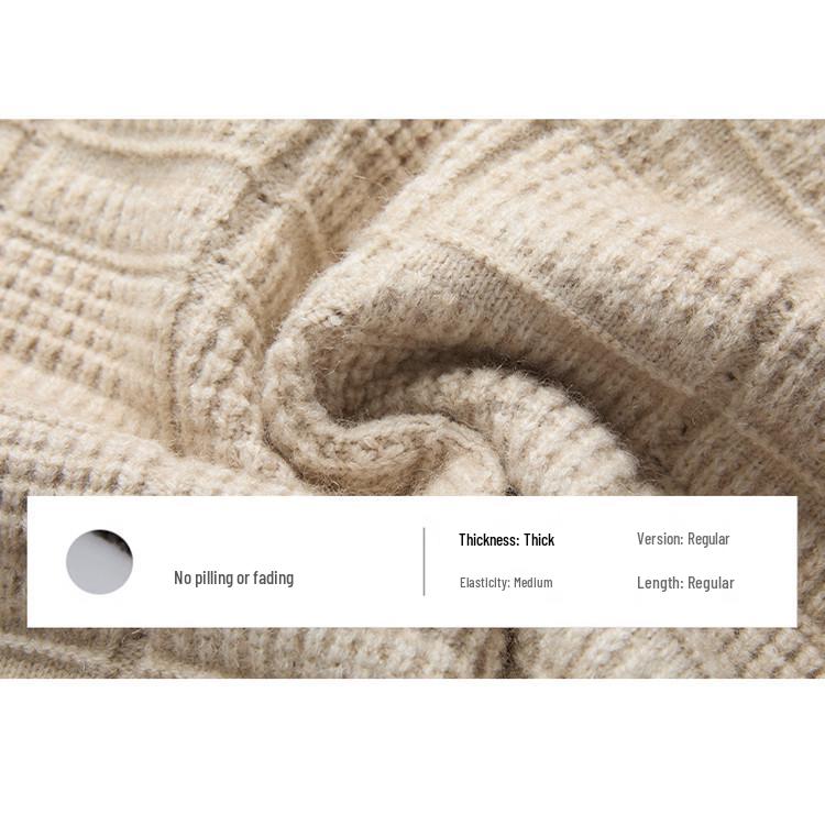 Męski modny sweter z długim rękawem i kołnierzem typu kent - Wiosna i Jesień