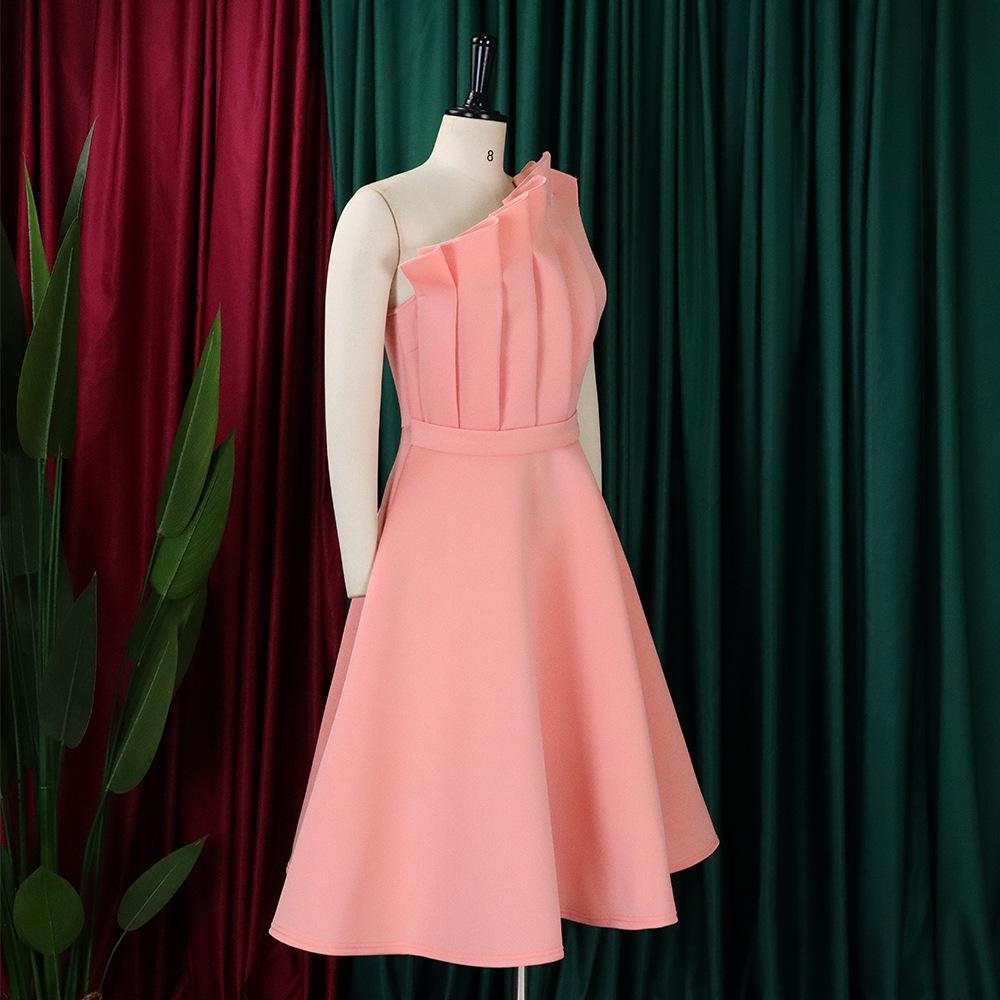 Sexy High Waist Pleated Off Shoulder Evening Dress for Plus Size Women Summer Party Gown