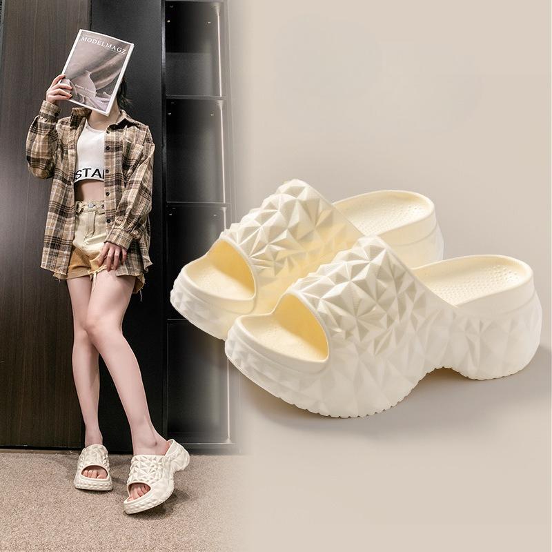 Women Fashion Slippers 6cm Wedge Heel Outdoor Indoor Slides Eva Soft Flip Flops Thick Sole Anti-Slip Sandals for Girls