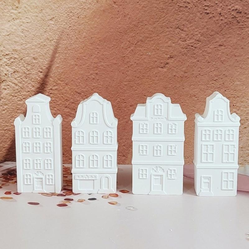 Food Safe Silicone House Molds for Home Decors Party Crafts Candle Soap Making Reusable Family Friendly Activity Set