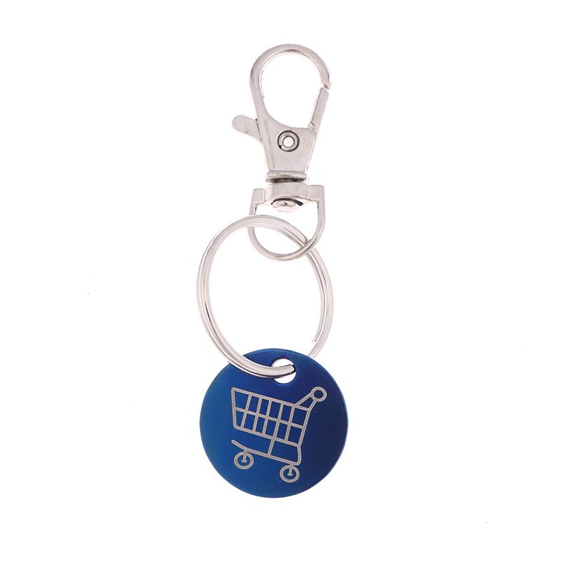 Shopping Trolley Tokens Key Ring With Carabiner Hook Mini Metal Supermarket Cart Remover Coin Label Keychain For Unisex