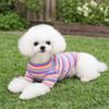 Rainbow Pet Long Sleeve Shirt Striped Design Two Legged Puppy Vest Autumn Winter Season