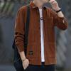 Men's Spring Corduroy Long-Sleeve Shirt Autumn Solid-Color Casual Multi-Pocket Loose-Fit Top