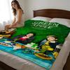 Throw High-Density Short Plush Blanket For Sofa Nap Air-Conditioned Room Soft Skin-Friendly Band M-mrs Green Apple