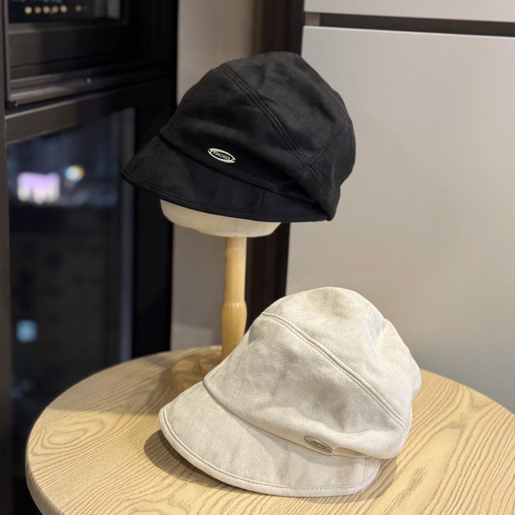 Off-white Niche Pile Hat Autumn and Winter Style Literary Baotou Cold Hat Large Version Face showing Small Fisherman Hat Basin Hat for Women