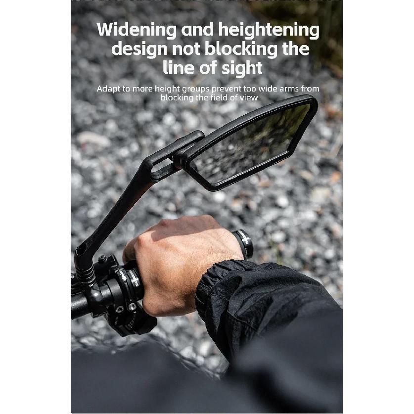 ROCKBROS Bicycle Mirror Handlebar Rear View Stainless Steel Reflector Universal Wide-Range 360° Adjustable Mirror Bike Accessory