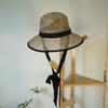 Japanese Retro Cute Hollow Hand-Woven Straw Pot Hat Women'S Summer Versatile Bucket Hat Sun Protection Lace-Up Straw Hat