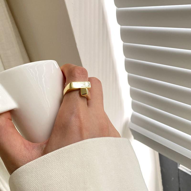 Geometric Cross Women's Minimalist Adjustable Metal Ring - Trendy Cold Style Index Finger Accessory