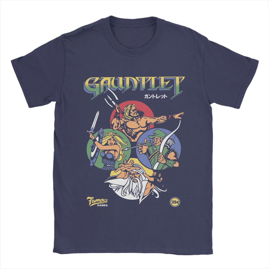Gauntlet Retro Game T-Shirt Herren 100% Baumwolle Tolles T-Shirt Rundhals T-Shirts Kurzarm Oberteile Große Größen
