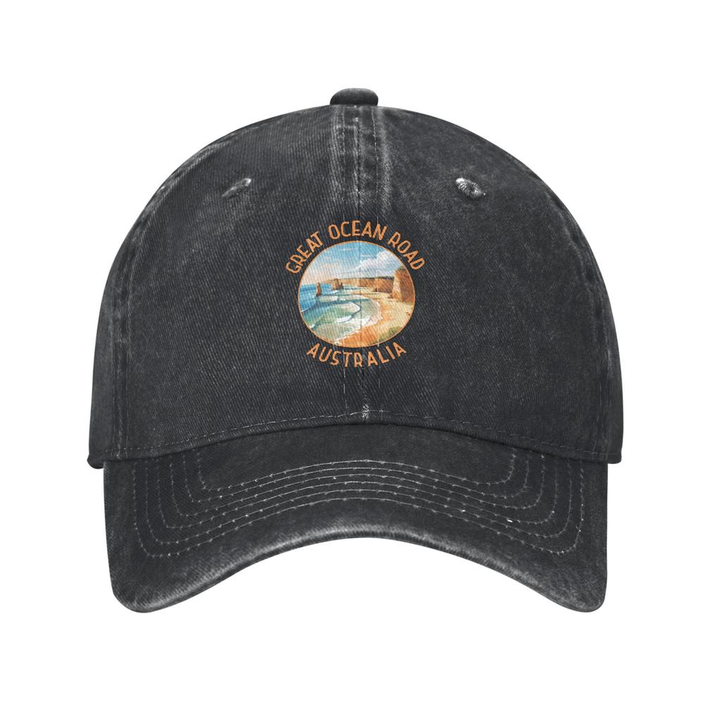 Great Ocean Road Australia Distressed Circle Campus Outfits Baseball cap Breathable And Not Stuffy Children Casual Denim Hat