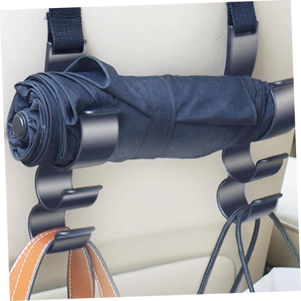 PartyKindom 2pcs Car Hooks, Seat Back Hooks, Trunk Umbrella Holder, Car Umbrella Storage Hook