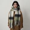 Tonglu homemade mohair imitation cashmere plaid scarf women's autumn and winter new warm thickened scarf shawl
