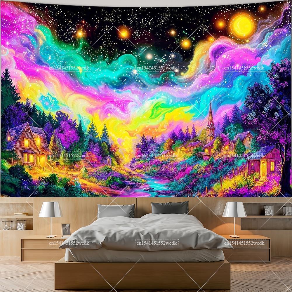 

Fantasy Forest Mushroom Wall Hanging Tapestry Starry Sky Tapestries Aesthetic Bedroom Decor Jellyfish Tapestrys Art Posters 95x73cm