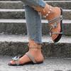 Cool Slippers Women's Outer Wear 2025 New Summer Butterfly Rhinestone Belt Beach Shoes Versatile One-pedal Flat Sandals