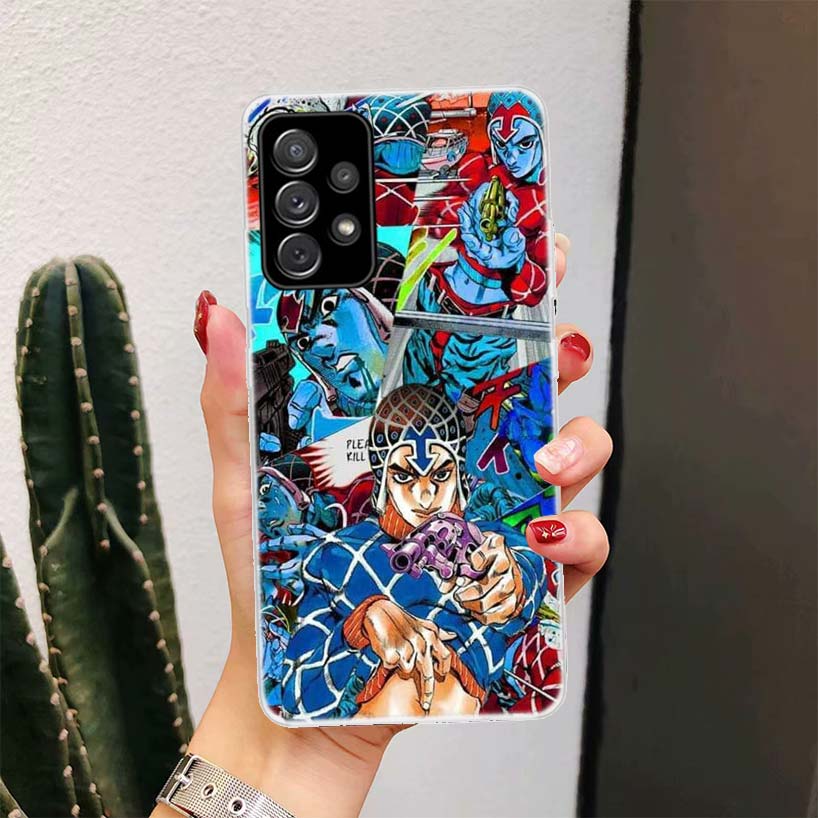 Anime JOJO Abenteuer Handyhülle für Samsung Galaxy A52 A51 A50S A12 A22 A32 A72 A10S A30S A31 A71 Note 20 Ultra 10 Plus S10 Gala