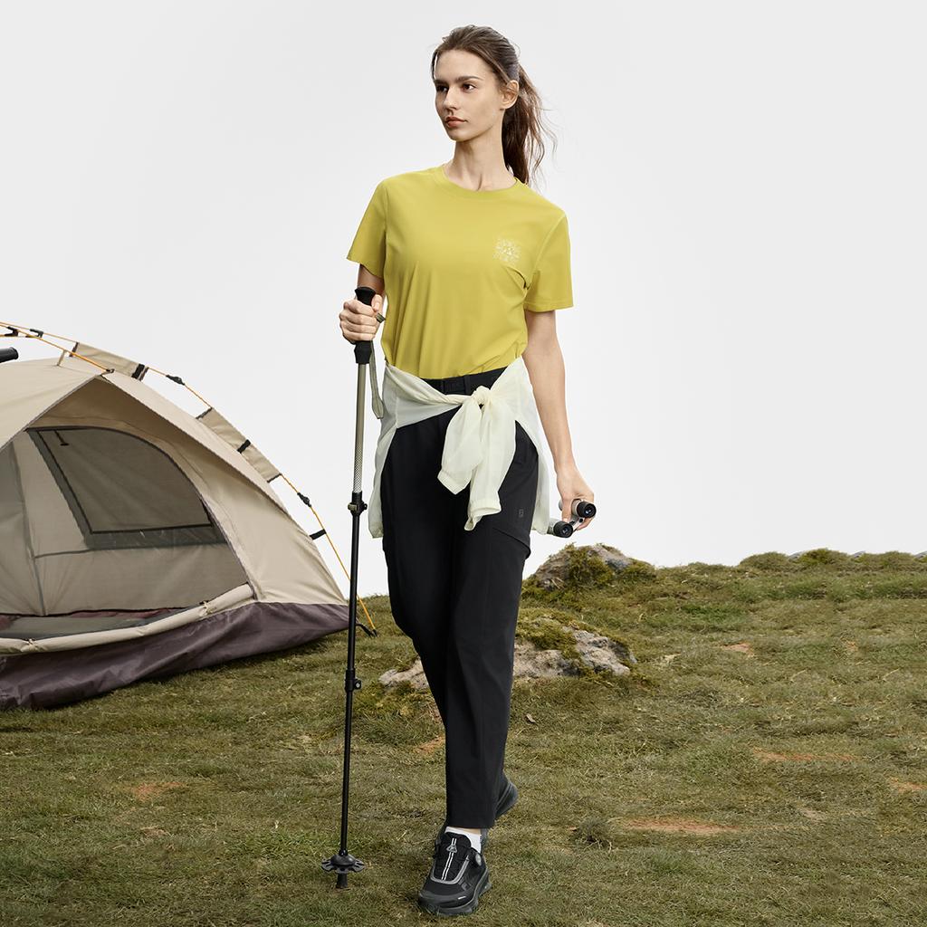 FILA Explorer Classic Versatile Comfortable Solid Color Breathable Lightweight Short Sleeve T-Shirt Women Tops A11W537111F-YE