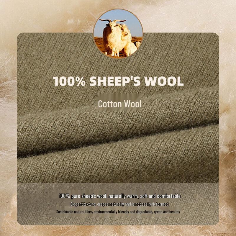 CAIZI Men's Merino Wool Fine Grid Knit Pullover Sweater