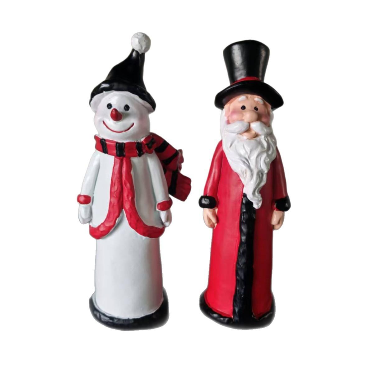 New Cross Border Christmas Snowman Christmas Decorations Santa Claus Atmosphere Desktop Resin Ornaments Christmas Gifts 5.5*5.5*16cm