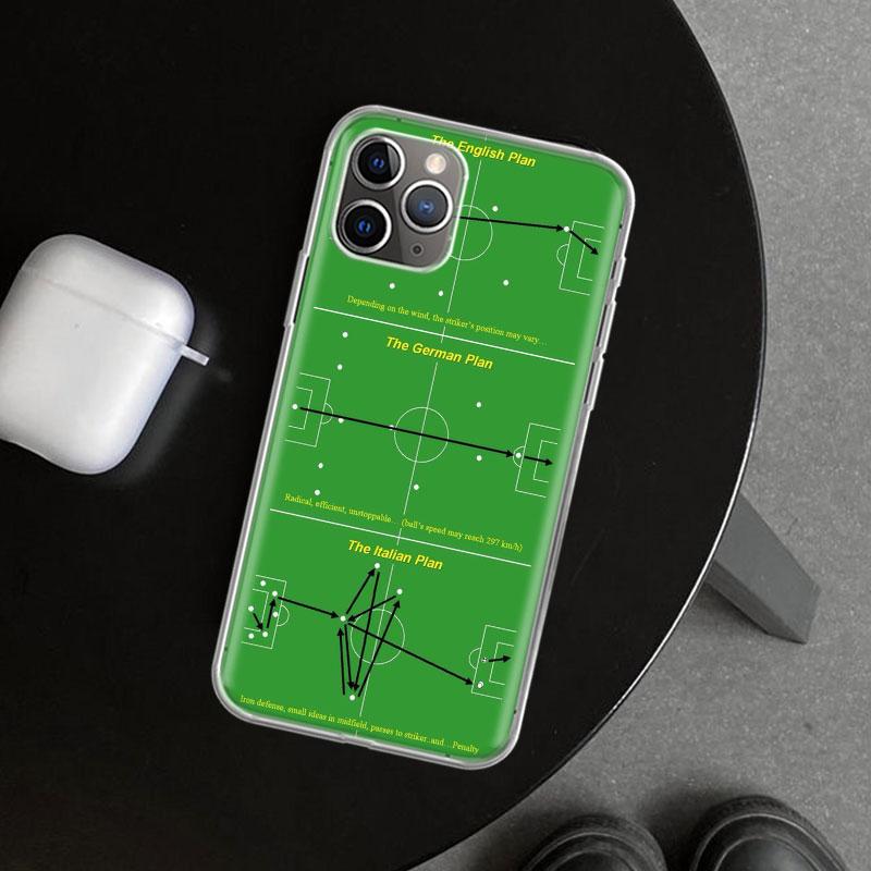 Football Soccer Tactics Time Phone Case Cover for iPhone 11 12 13 Mini 14 15 Plus 16 Pro Max 17 Air 7 8 + SE Art Customized Fund