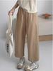 Tencel Cotton High-Waisted Wide-Leg Cropped Pants for Women - Casual Japanese Summer Style