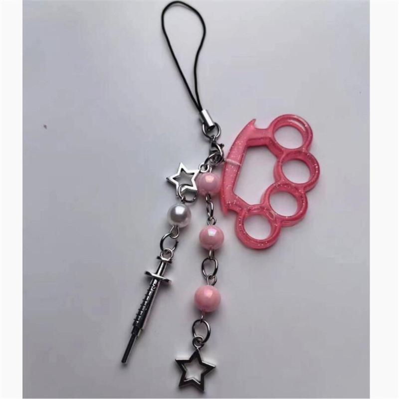 Coffin Cross Hanging Pendant Sweet Cool Phone Strap Bag Decoration Portable Y2K Style Hanging Lanyard for Girls Women