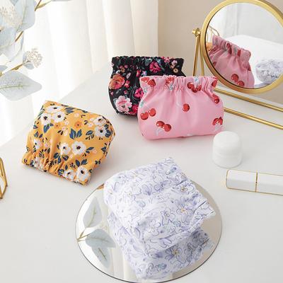 Borsa per rossetto impermeabile con stampa floreale, apertura a molla in metallo, portatile, leggera, da viaggio, per il trucco, per auricolari, portachiavi, borsa per cosmetici