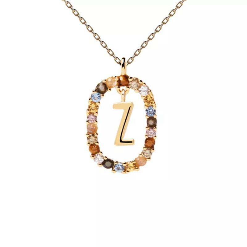 26 Engelse Letters Hanger Ketting Zircon Mode A - Z Initiaal M S C K Trendy Alfabet Lange Ketting Voor Vrouwen Mijn Sieraden