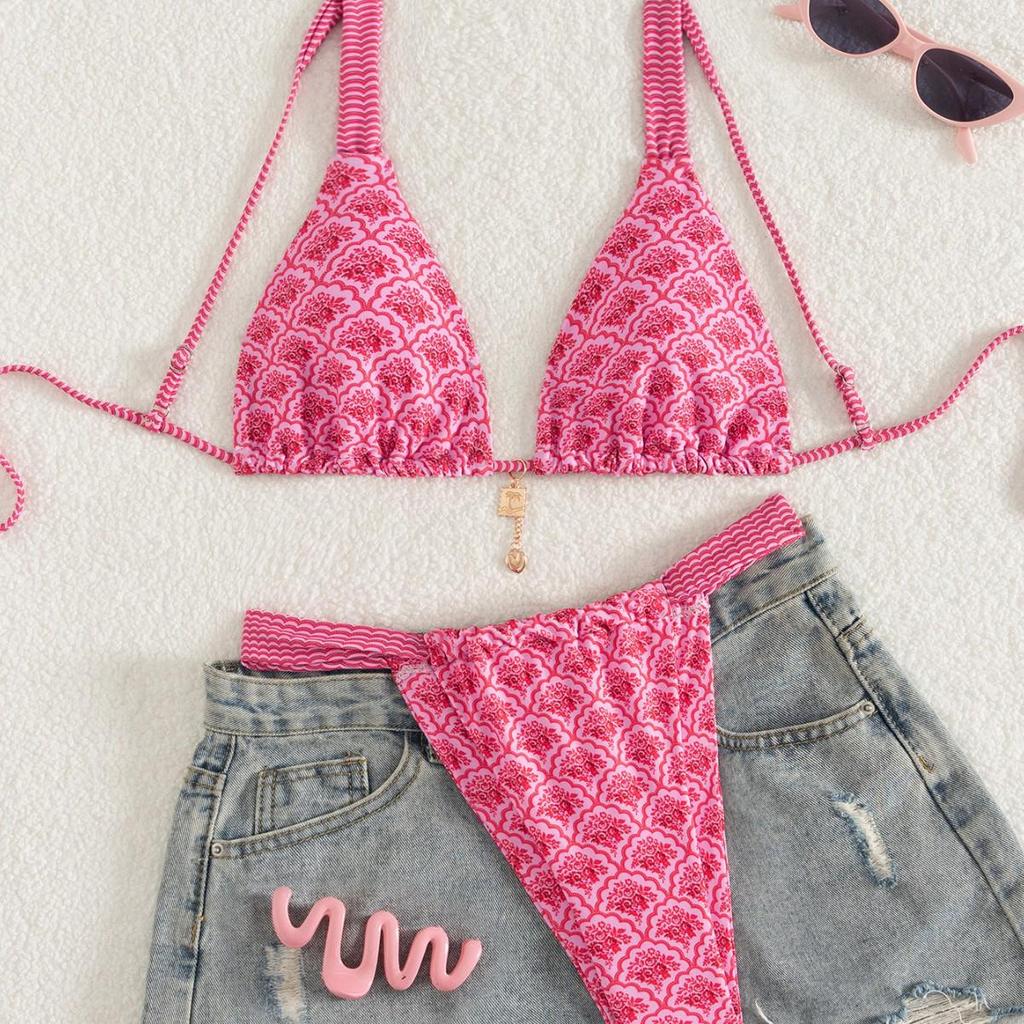 2025 Cross-Border European & American Sexy Print Bikini Swimsuit for Women