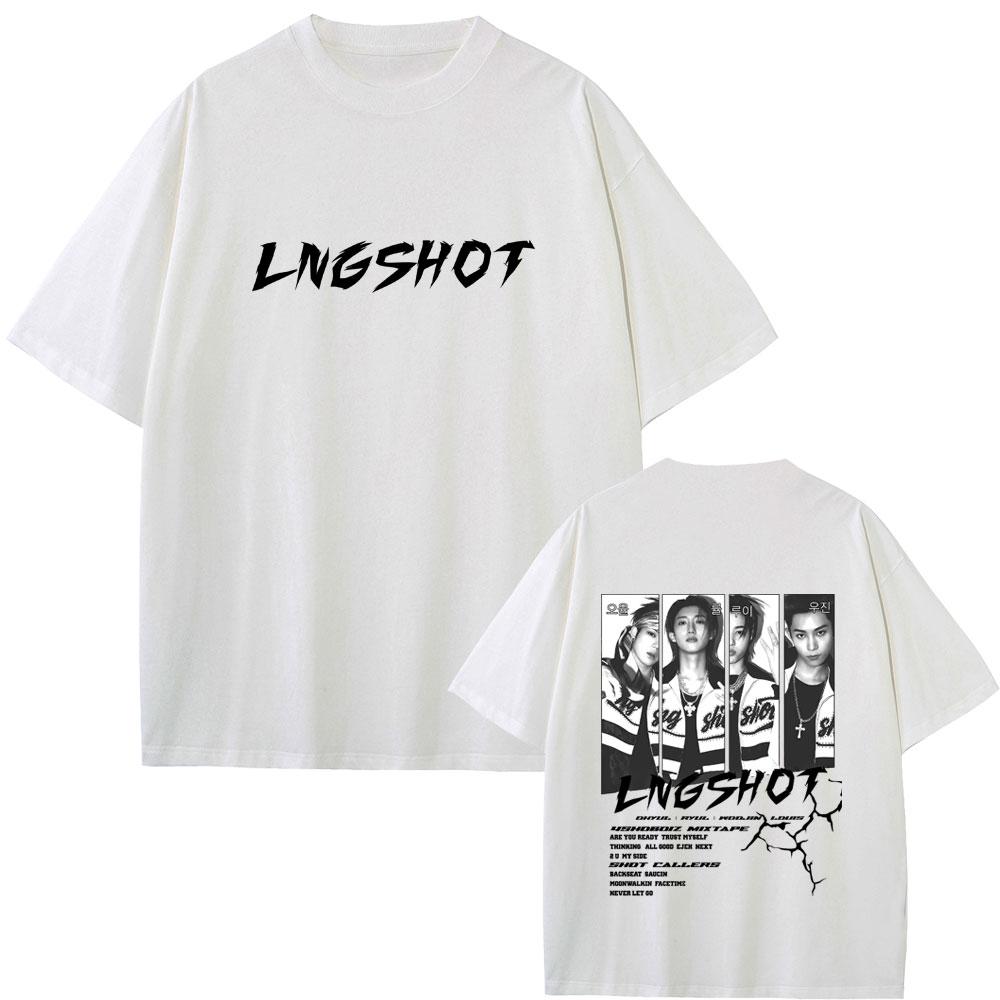 Korean Band Lngshot 4SHOBOIZ MIXTAPE Shot Callers Tshirt Unisex Women Kpop Fashion Streetwear Unisex Casual Soft Cotton T Shirts