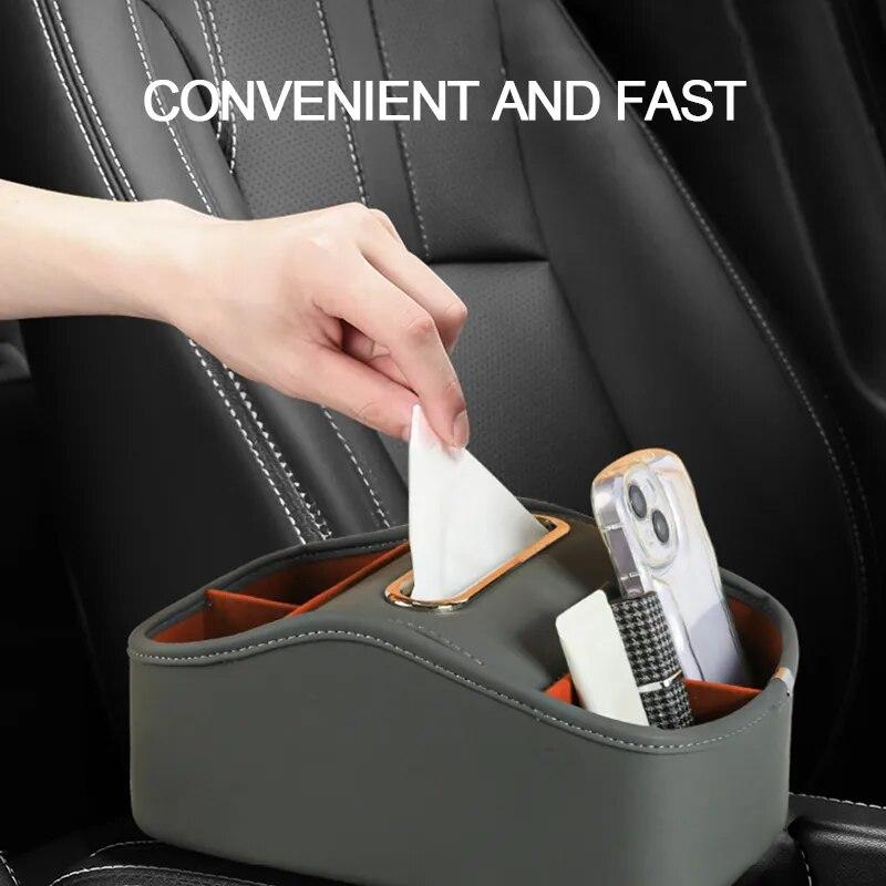 SEAMETAL Car Armrest Storage Box Interior Auto Elbow Rest Organizer For Phone Tissue Drink Holder Multi-functional Storage Box