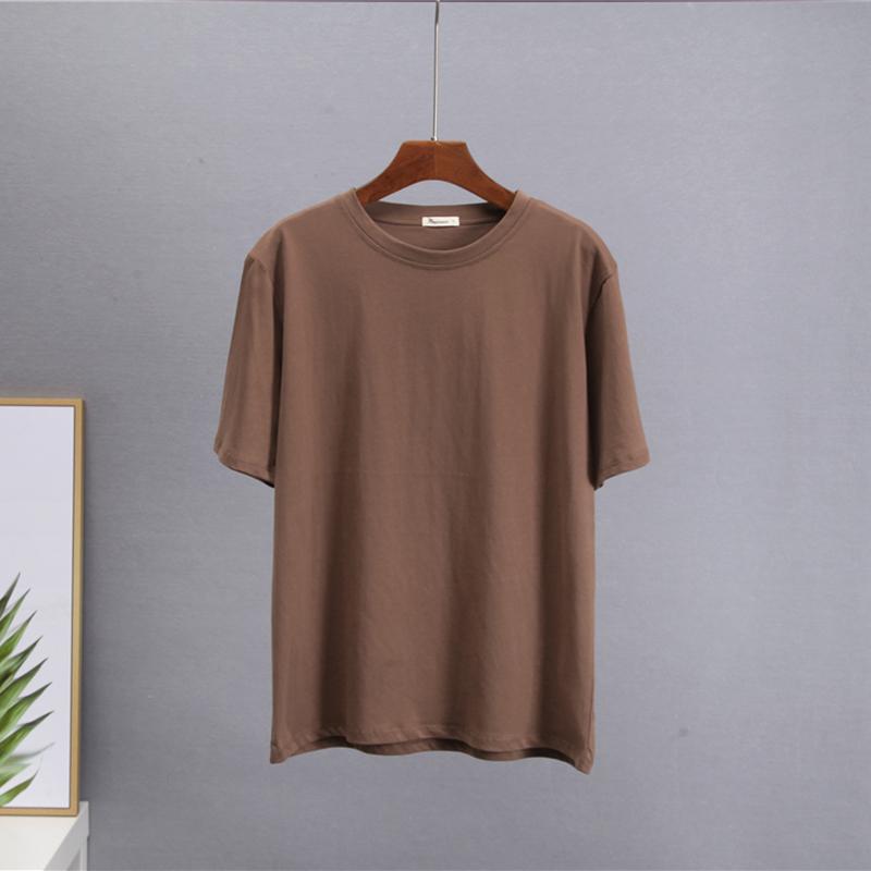 Hirsionsan Basic Cotton T Shirt Women Summer New Loose Solid Tees 19 Colors Casual Loose T Shirt Female Oversized O Neck Female Tops