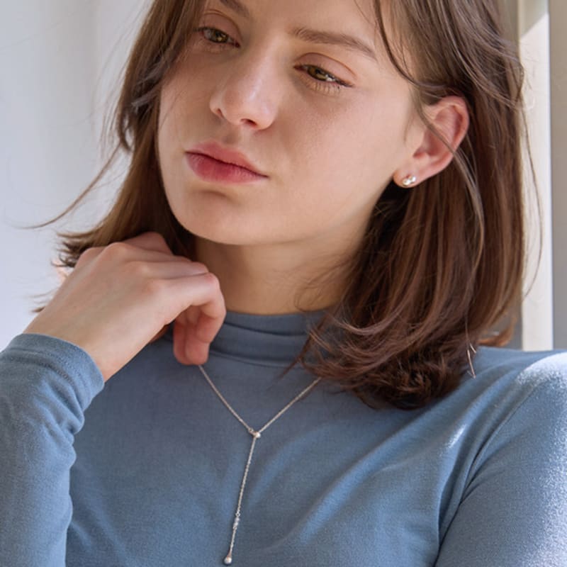 PAIGEFLYNN JEWELRY [925 Silver] Duplin Drop Necklace