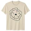 Floral Botanical Outline Drawing Womens T-Shirt Minimalist Flower Garden