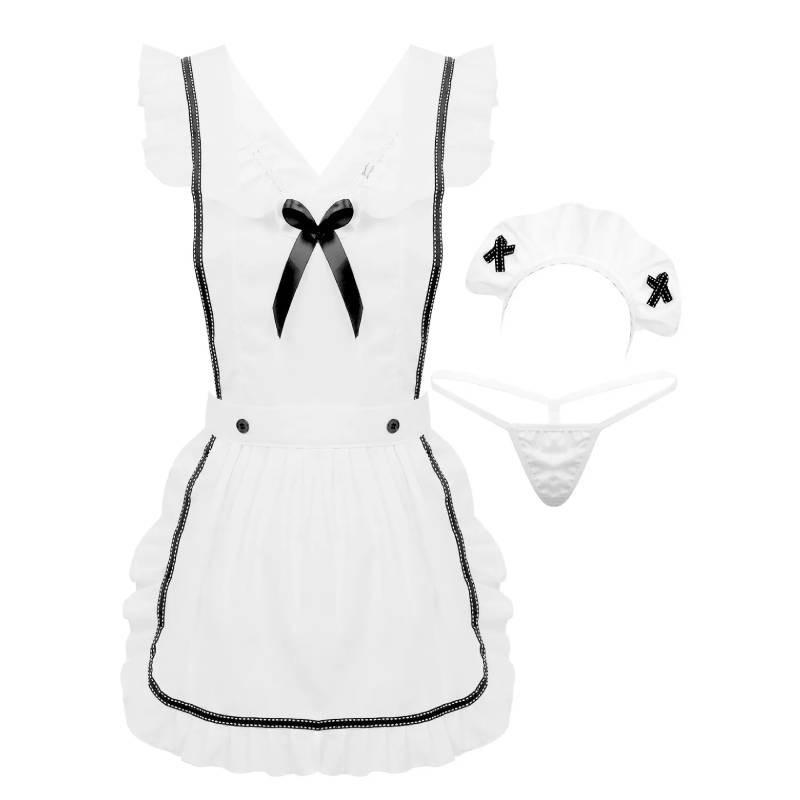 Elegant Polyester Maid Costume Sexy Role-playing Lingerie For Women One Size