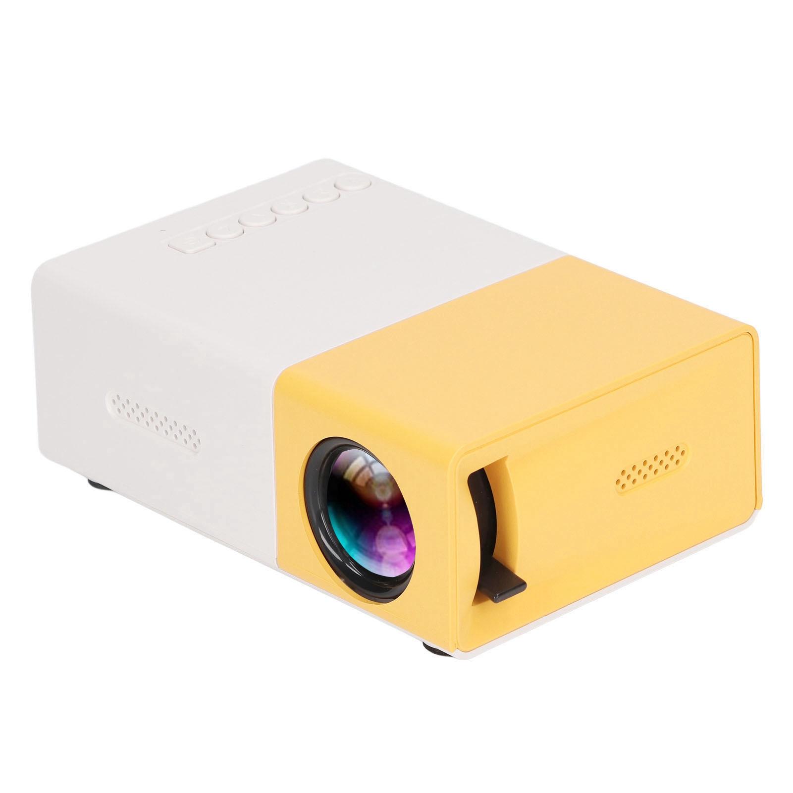 

Мини-проектор 1080p Diffuse Reflection Imaging Поддержка 23 языков HD-проектор с динамиками UK Plug жёлтый